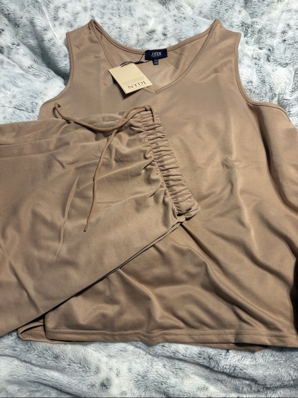 NYDJ French Terry Lounge Set L/XL tank and shorts